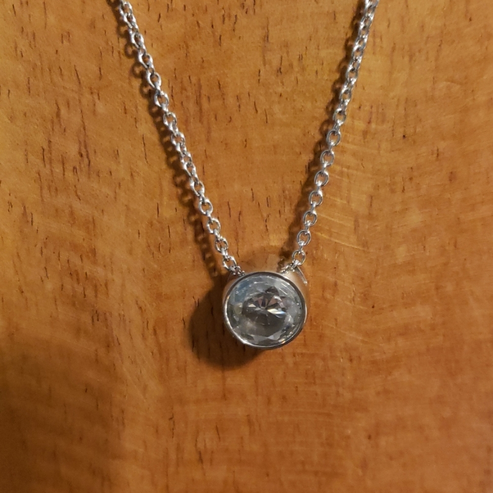 Inox stainless steel 8 mm CZ pendant